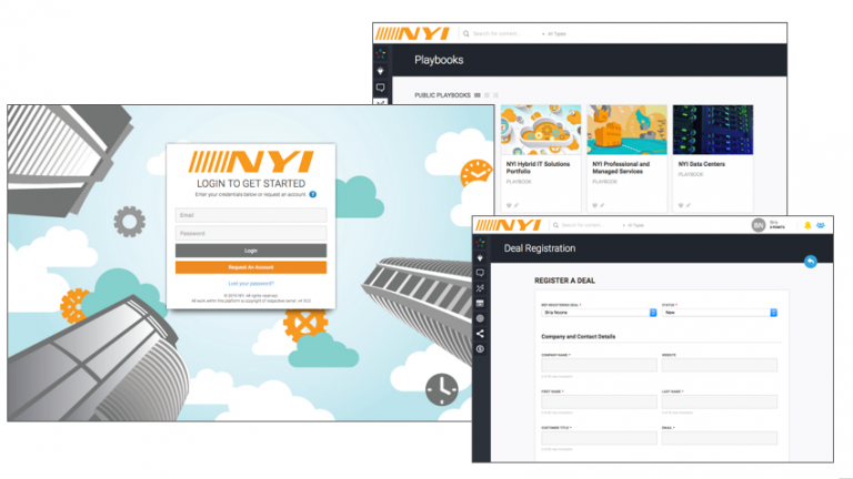 Screenshots of NYI Partner Portal